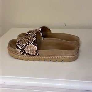 J/Slides Snakeskin Platform Slide Sandals
